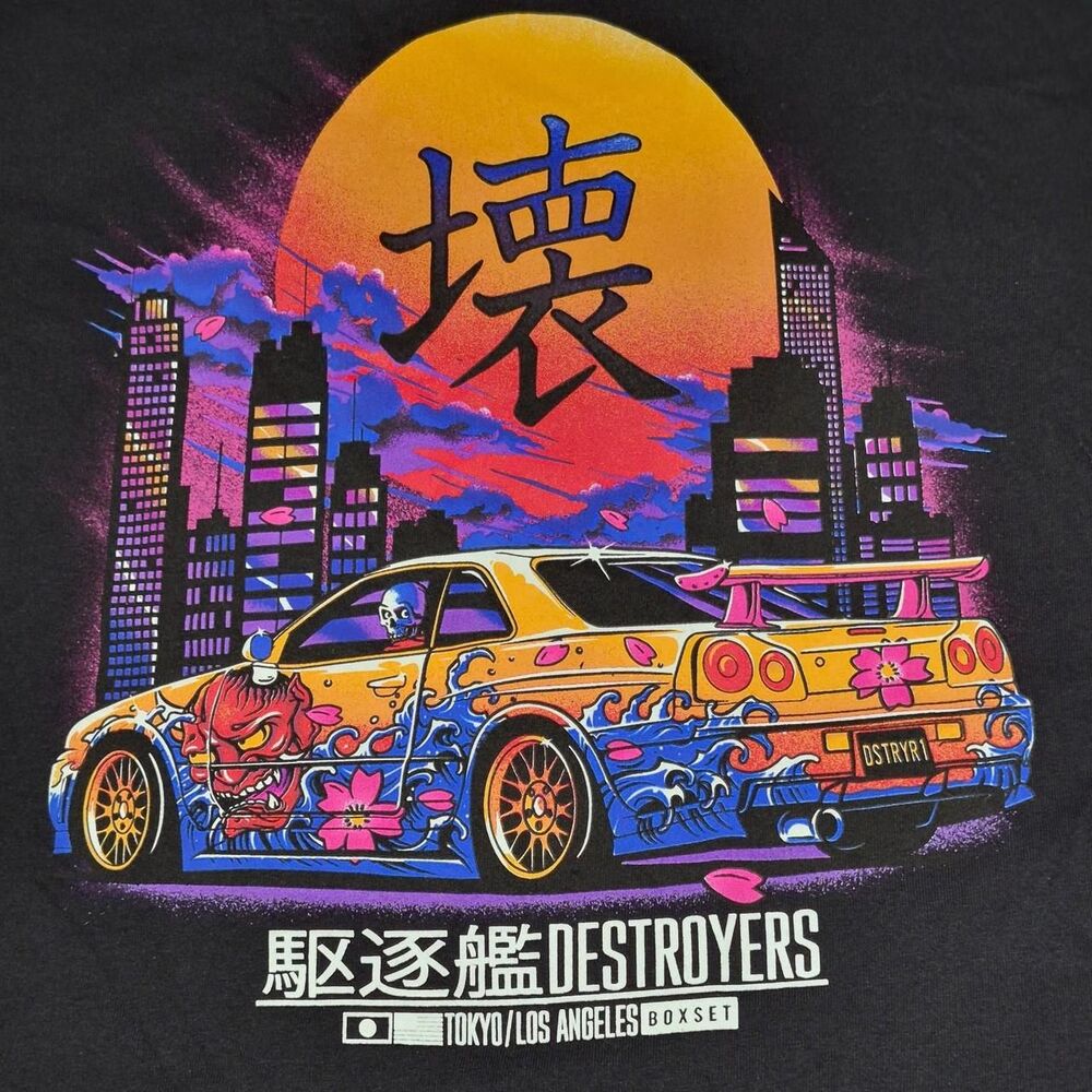 BOXSET Men's "Destroyers" JDM Black T-shirt Size M